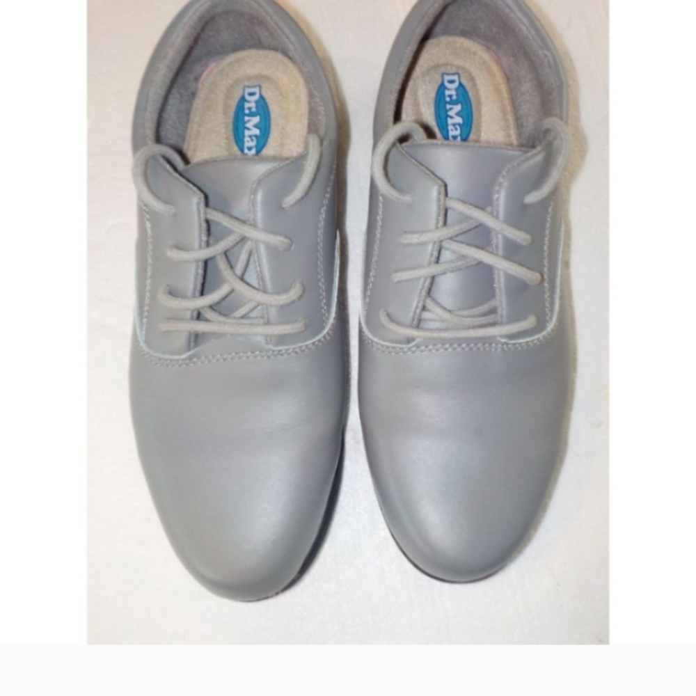 Dr. Max Gray Leather Lace-Up Shoes